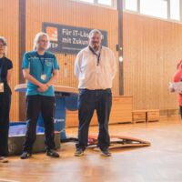 STEP als Sponsor des Sommerturnens 2024 des TV Weil: Charlotte Steigele (Jugendtrainerin), Orry Speer, Dirk Sperrle, Diana Himmelsbach (Vorstandsmitglied)