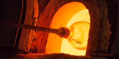 Glasvase im Rohzustand